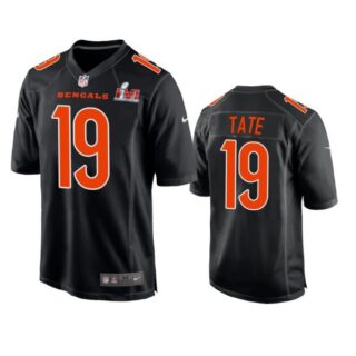 Men's Auden Tate Cincinnati Bengals 2022 Super Bowl LVI Black Bound Game Stitched Jersey