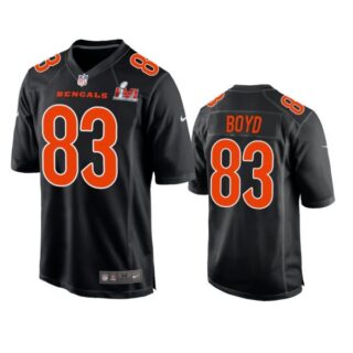 Men's Tyler Boyd Cincinnati Bengals 2022 Super Bowl LVI Black Bound Game Stitched Jersey
