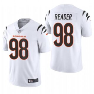 Men's #98 D.J. Reader Cincinnati Bengals Vapor Limited Jersey Stitched 2021 White