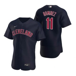 Men's Jose Ramirez Cleveland Indians Flex Base Jersey Navy Cleveland