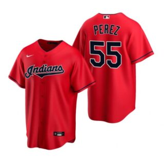 Men's Roberto Perez Cleveland Indians Cool Base Jersey Red