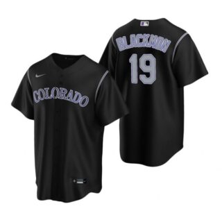 Men's Charlie Blackmon Colorado Rockies Cool Base Jersey Black