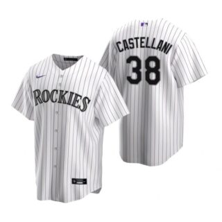 Men's Ryan Castellani Colorado Rockies Cool Base Jersey White