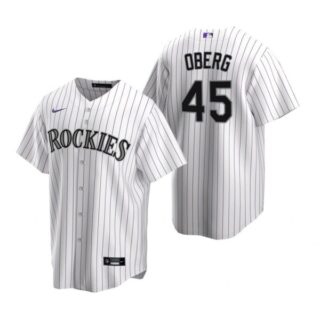Men's Scott Oberg Colorado Rockies Cool Base Jersey White
