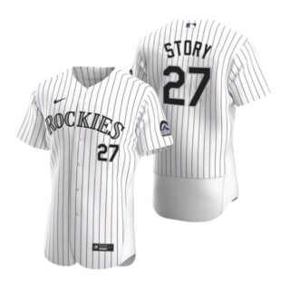 Men's Trevor Story Colorado Rockies Flex Base Jersey White