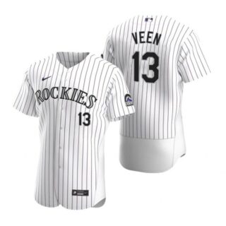 Men's Zac Veen Colorado Rockies Flex Base Jersey White
