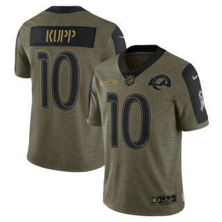 Men's #10 Cooper Kupp Los Angeles Rams Olive 2021 Salute To Service Limited Jersey