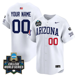 Custom Arizona Wildcats 2025 World Series Vapor Premier Limited Jersey All Stitched White