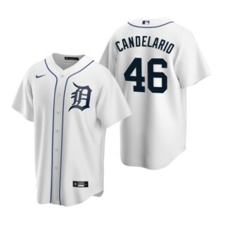 Men's Jeimer Candelario Detroit Tigers Cool Base Jersey White