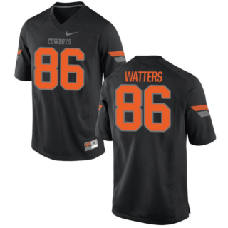 Men's Oklahoma State Cowboys Customized Black Stitched Jersey