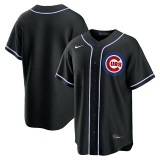Men's Chicago Cubs Fashion Replica Black Out Jersey