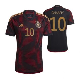 Youth Serge Gnabry Germany National Team Black Away Soccer Jersey 2022-23
