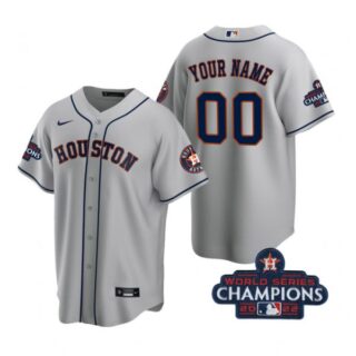 Youth Custom Houston Astros 2022 World Series Champions Gray Stitched Jersey
