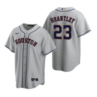 Men's Michael Brantley Houston Astros Cool Base Jersey Gray