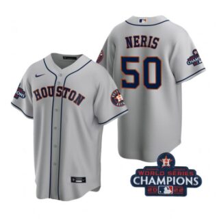Men's Hector Neris Houston Astros 2022 World Series Champions Gray Stitched Jersey