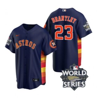 Men's Houston Astros Michael Brantley 2022 World Series Navy Alternate Stitched Jersey