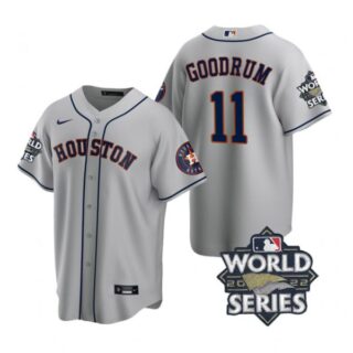 Men's Houston Astros Niko Goodrum 2022 World Series Gray Road Stitched Jersey