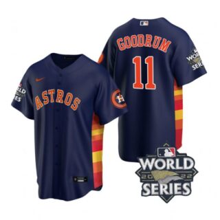 Men's Houston Astros Niko Goodrum 2022 World Series Navy Alternate Stitched Jersey