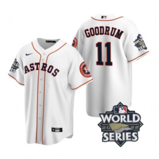 Men's Houston Astros Niko Goodrum 2022 World Series White Home Stitched Jersey