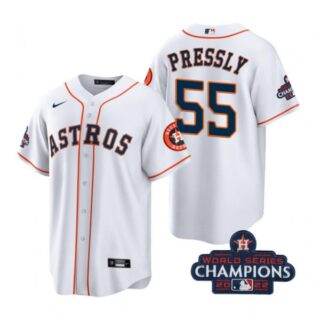 Men's Ryan Pressly Houston Astros 2022 World Series Champions White Stitched Jersey