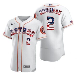 Men's Alex Bregman Houston Astros Flex Base Jersey White Stars