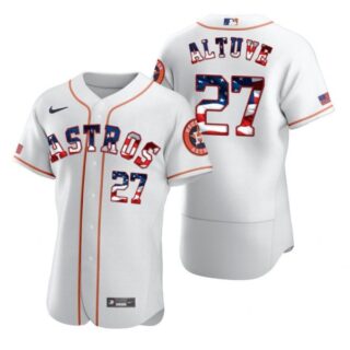 Men's Jose Altuve Houston Astros Flex Base Jersey White Stars