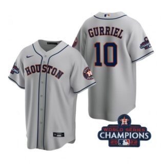 Men's Yuli Gurriel Houston Astros 2022 World Series Champions Gray Stitched Jersey