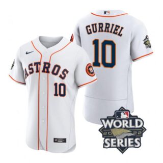 Men's Yuli Gurriel Houston Astros 2022 World Series Stitched Jersey White