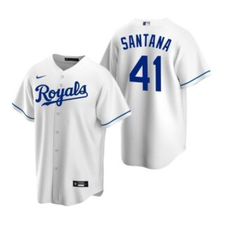 Men's Carlos Santana Kansas City Royals Cool Base Jersey White