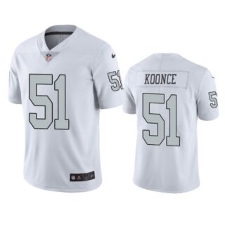Men's #51 Malcolm Koonce Las Vegas Raiders White Color Rush Limited Jersey Stitched