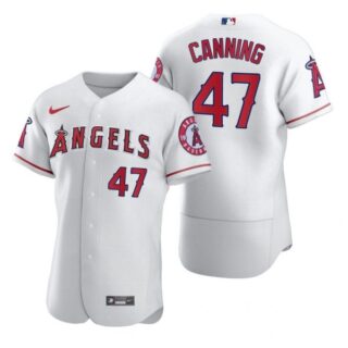 Men's Griffin Canning Los Angeles Angels Flex Base Jersey White