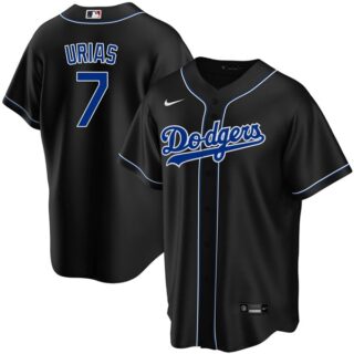 Men's - Cool Base Julio Urias Los Angeles Dodgers Black Fashion Jersey Stitched