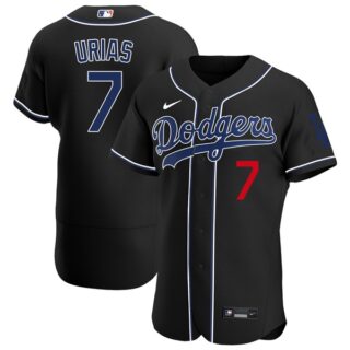 Men's - Flex Base Julio Urias Los Angeles Dodgers Black Fashion Jersey Stitched