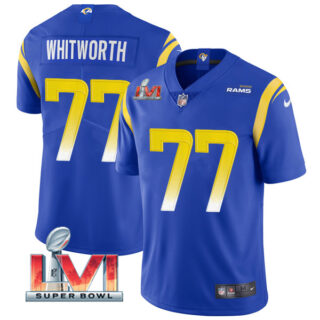 Men's Andrew Whitworth Los Angeles Rams 2022 Super Bowl LVI Vapor Limited Stitched Jersey Royal