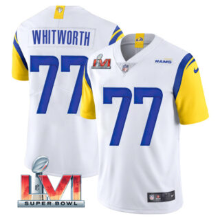 Men's Andrew Whitworth Los Angeles Rams 2022 Super Bowl LVI Vapor Limited Stitched Jersey White