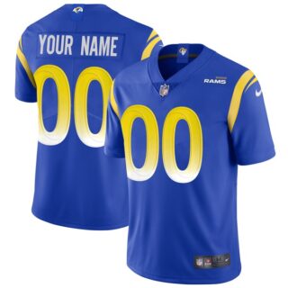 Men's Custom Los Angeles Rams Vapor Limited White Jersey Stitched Royal