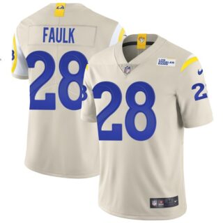 Men's Marshall Faulk Los Angeles Rams Vapor Limited Royal Jersey Stitched Bone