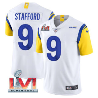 Men's Matthew Stafford Los Angeles Rams 2022 Super Bowl LVI Vapor Limited Stitched Jersey White