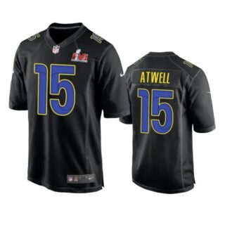 Men's Tutu Atwell Los Angeles Rams 2022 Super Bowl LVI Black Bound Game Stitched Jersey