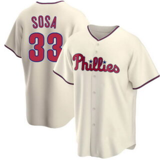 Men's #33 Edmundo Sosa Philadelphia Phillies Cream Alternate Jersey