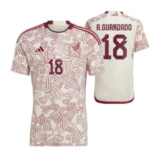 Youth Andres Guardado Mexico National Team White Away Soccer Jersey 2022-23