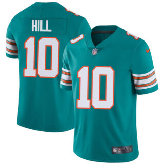 Men's Miami Dolphins Tyreek Hill Aqua Throwback Limited Stitched Jersey