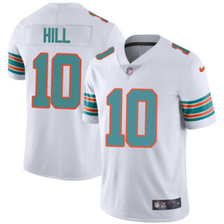 Men's Miami Dolphins Tyreek Hill White Throwback Limited Stitched Jersey