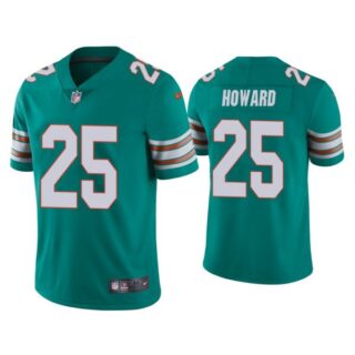 Men's Xavien Howard Miami Dolphins Throwback Limited Stitched Jersey Aqua