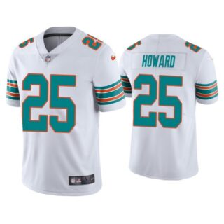 Men's Xavien Howard Miami Dolphins Throwback Limited Stitched Jersey White