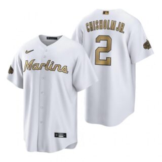Men's Cool Base Jazz Chisholm Jr. Miami Marlins 2022 MLB All-Star Game White Stitched Jersey