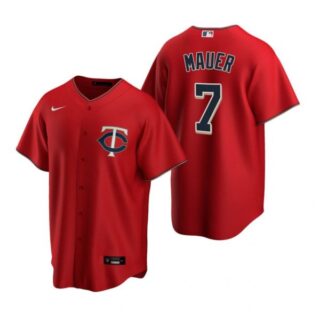Men's Joe Mauer Minnesota Twins Cool Base Jersey Red