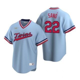 Men's Miguel Sano Minnesota Twins Cool Base Jersey Light Blue Cooperstown