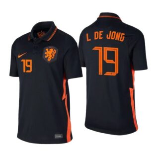 Men's Luuk De Jong Netherlands National Black Away Jersey