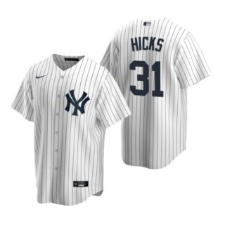 Men's Aaron Hicks New York Yankees Cool Base Jersey White